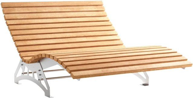 SOTECH Gartenliege LOUNGER Komplett Set aus geschliffenem Edelstahl SS304 und Lärche mit ergonomischer Formgebung, Breite: 150 cm - Bild 1