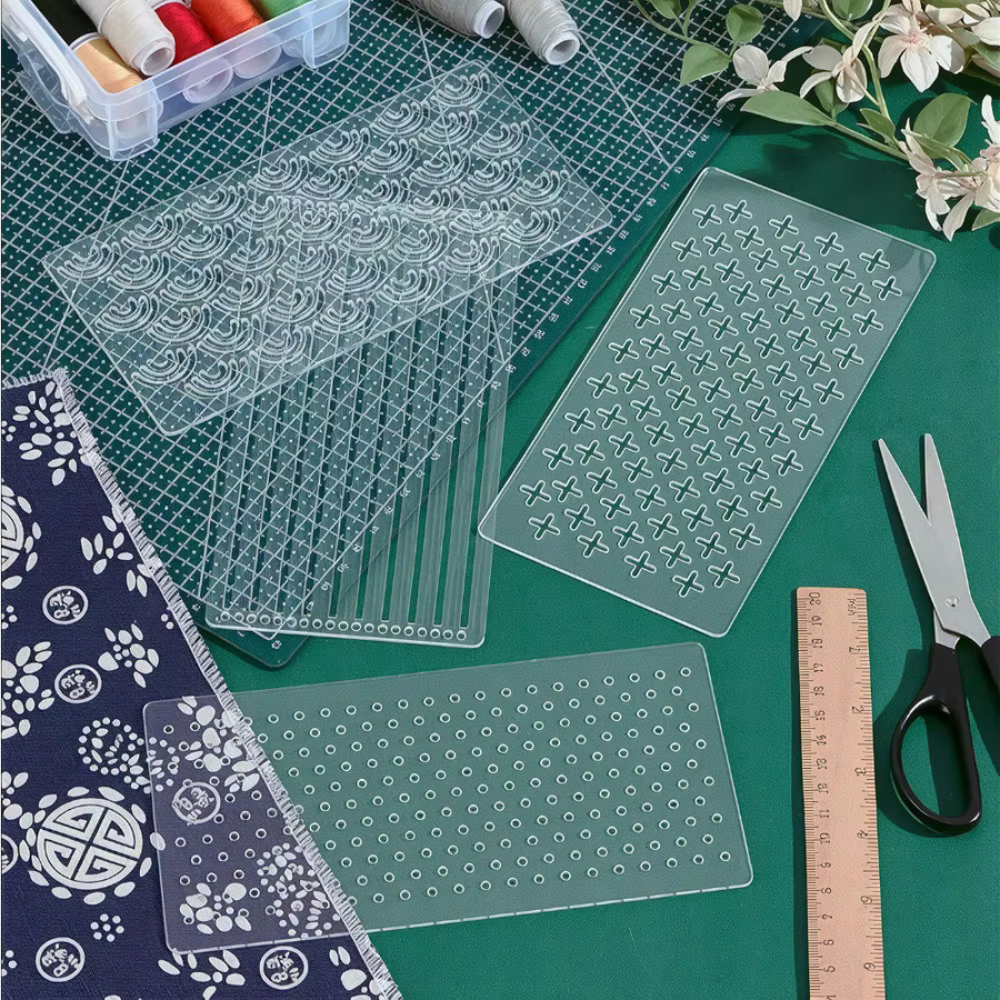 Sashiko-Schablonenvorlage aus transparentem Acryl für Handquilten und Musterübertragungen - Bild 2