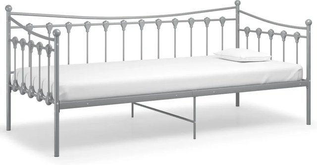 vidaXL Schlafsofa Bettgestell aus Metall in Grau, B/T/H: 90 x 200 cm - Bild 1