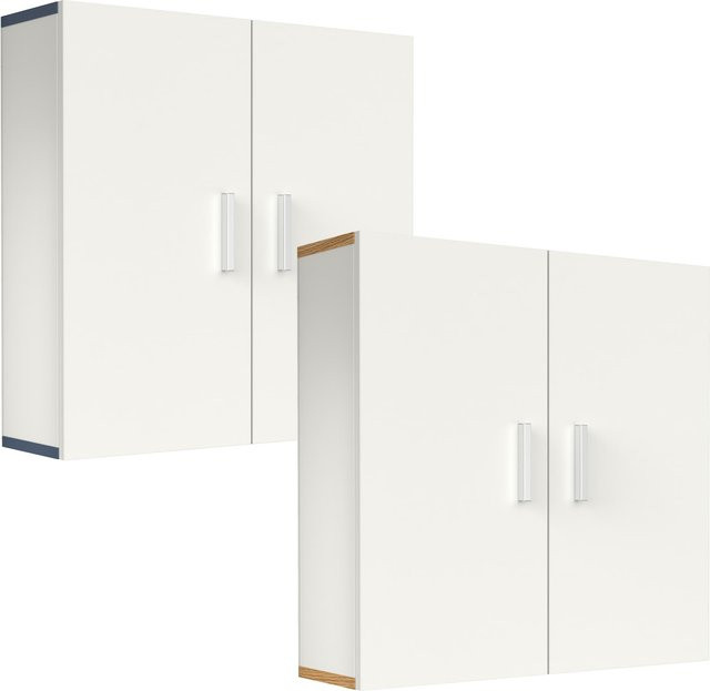 VCM Badschrank aus Holz in Weiß mit 2 Türen und 2 Fächern, H x B x T: 60 x 60 x 18 cm - Bild 1