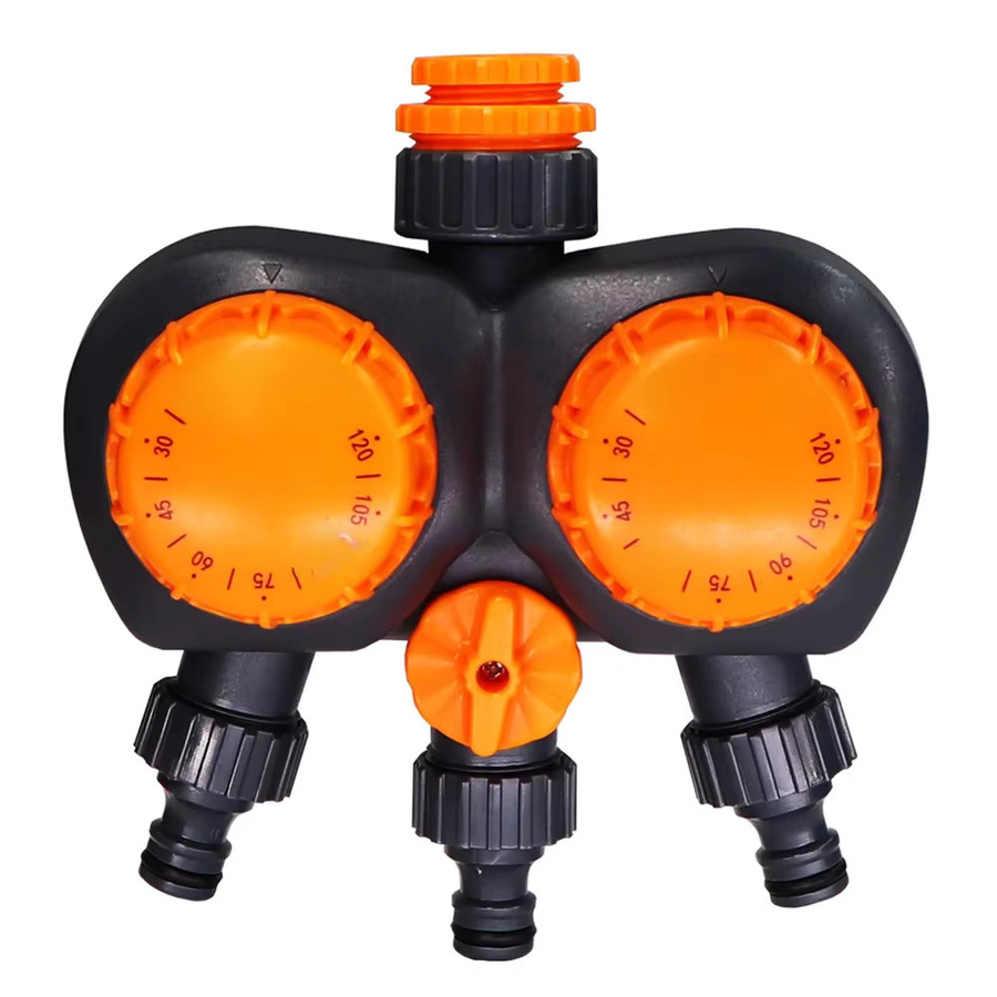 Mechanischer 3-Wege-Bewässerungscomputer RBCFHI mit doppelter Steuerung für Garten und Schlauch-Tropfsprinkler, Orange - Bild 3