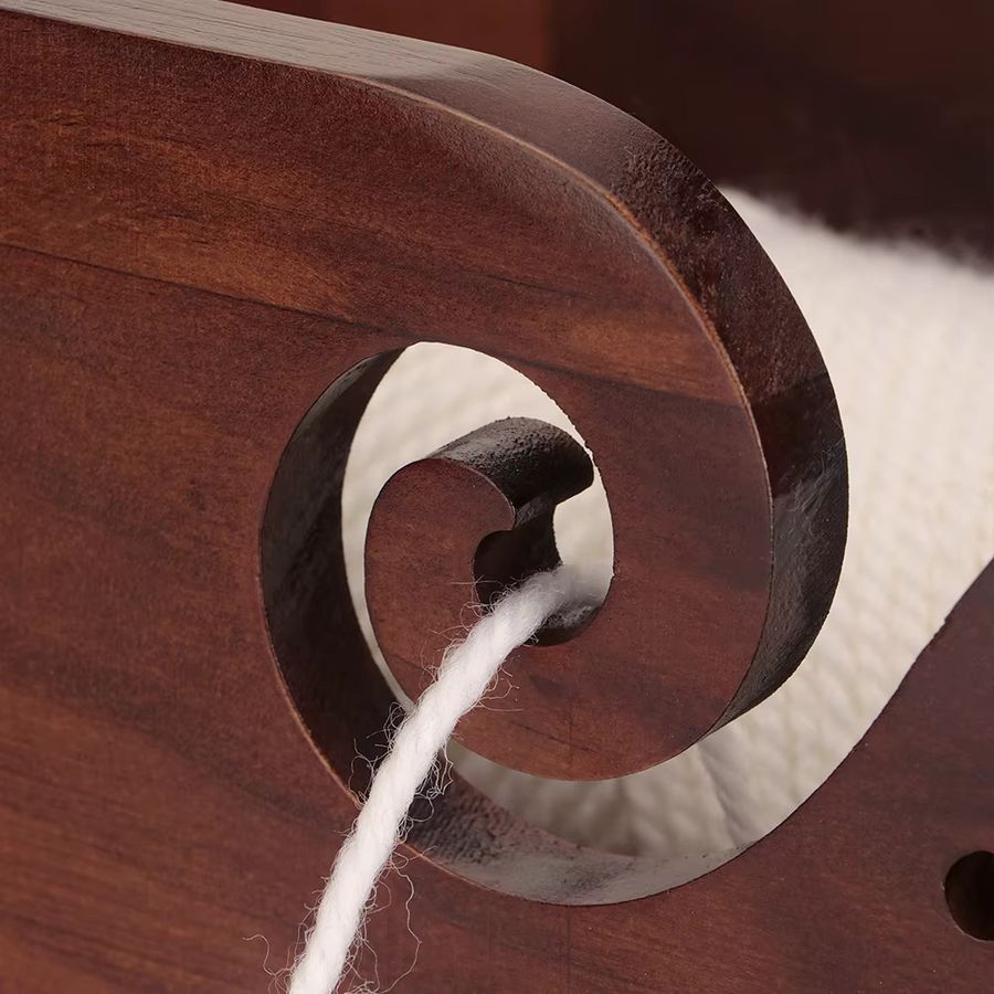 QJH Aufbewahrungsschale aus Holz für DIY-Garn in Burgundy - Bild 3