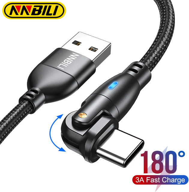 NNBILI USB Typ C Kabel 3A Schnelles Ladekabel und Datenkabel für Huawei, Xiaomi, Samsung, POCO, realme und OnePlus in Rot und Schwarz - Bild 1