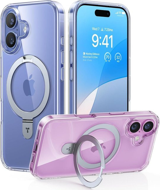 Torras Ostand Series Clear Handyhülle für iPhone 16 in Transparent - Bild 1