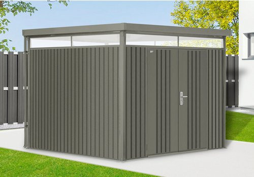 Mr. GARDENER Systemhaus Premium Gartenhaus in quarzgrau, B/T/H: 274 x 274 x 218 cm - Bild 1