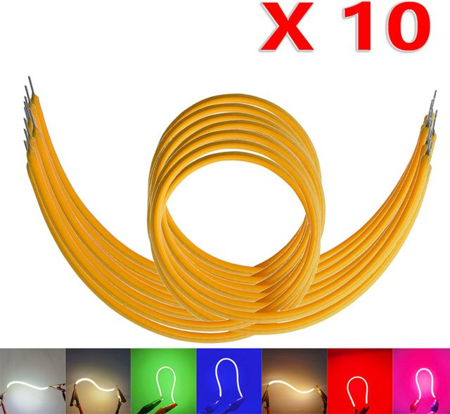 XUNATA 10er Set COB LED Filament Streifen RGB Multicolour für Edison Birnen und Dekorationsbeleuchtung - Bild 1