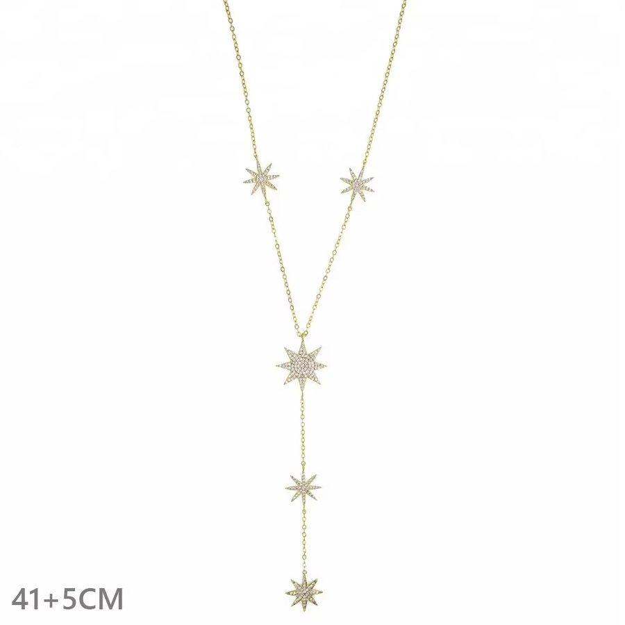 Halskette Stern-Nordstern-Charm, Gold, Zirkonia, Damen - Bild 2