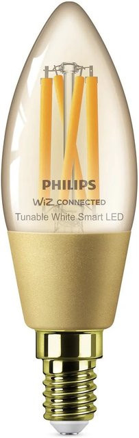 Philips WiZ LED Leuchtmittel E14 Kerzenform in Glas, transparent mit Kupfer-Effekt, 4,9 W, 370 lm, WLAN und dimmbar - Bild 1