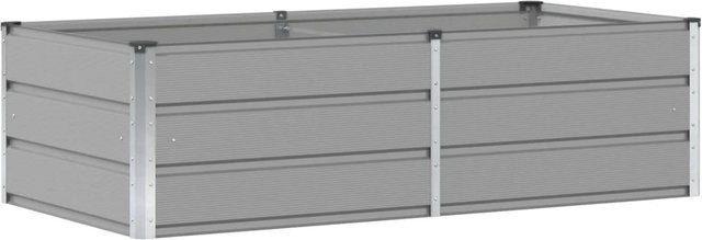 vidaXL Pflanzkübel aus Stahl und Kunststoff, Hellgrau, B/T/H: 160 x 80 x 45 cm - Bild 1