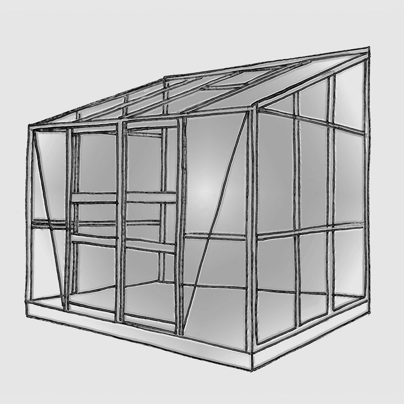 Vitavia Anlehn-Gewächshaus Ida 5200 Schwarz mit 5,2 m² Fläche und Polycarbonat-Platten - Bild 3