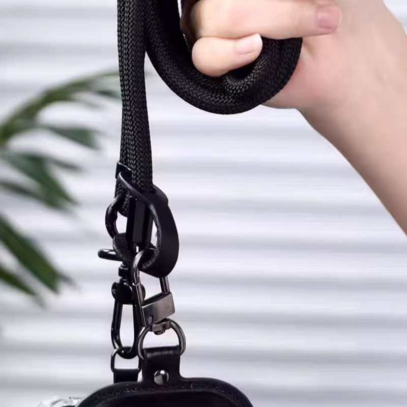 DOLANBIA Handy-Umhängeband aus Nylon in Schwarz, verstellbares Telefon-Lanyard für Sport und Reisen, Länge: 120–150 cm - Bild 3