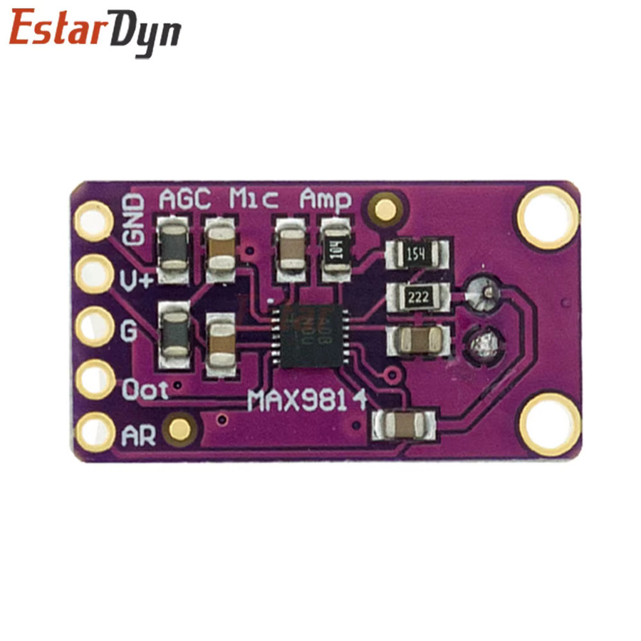 Estardyn MAX9814 Mikrofon AGC Verstärkerplatinenmodul mit automatischer Verstärkungssteuerung in Lila - Bild 2