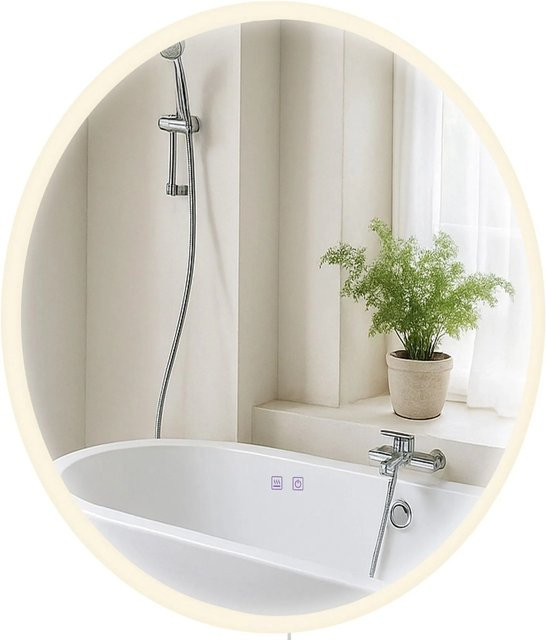 DELUKE Badspiegel LINZ Wandspiegel aus Klarglas in Transparent, B/H: 70 x 70 cm, Tiefe: 3,5 cm - Bild 1