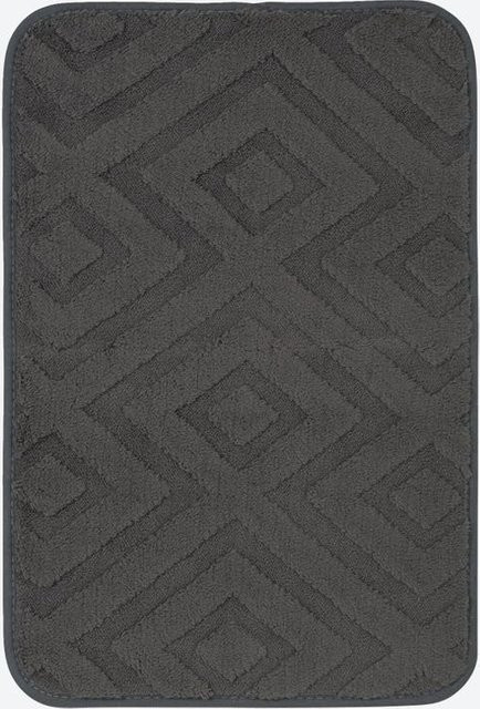 NKD Teppich Modern Geometric in Grau mit rutschfester Unterseite aus Polyester für das Wohnzimmer - Bild 1