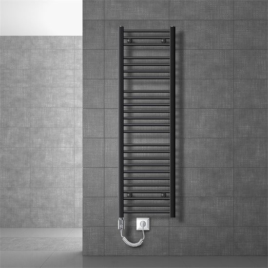 LuxeBath Badheizkörper Sahara Elektrisch mit Heizstab 900W Anthrazit B/T/H: 40 x 6,5 x 150 cm - Bild 1