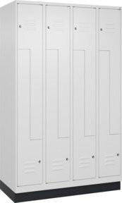 C+P Z-Spind Classic PLUS mit 8 Fächern und Sockel, Grau/Weiß, H x B x T: 195 x 120 x 50 cm - Bild 1