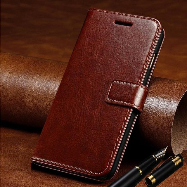 Magnetische Leder-Brieftasche als Flip Cover für Huawei Honor 20 Pro 20i 10i 10 Lite 9X 8X 8A 8C 8S in Braun - Bild 1