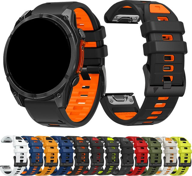 QCTOG Uhrenarmband Silikon, Schwarz, Unisex - Bild 1