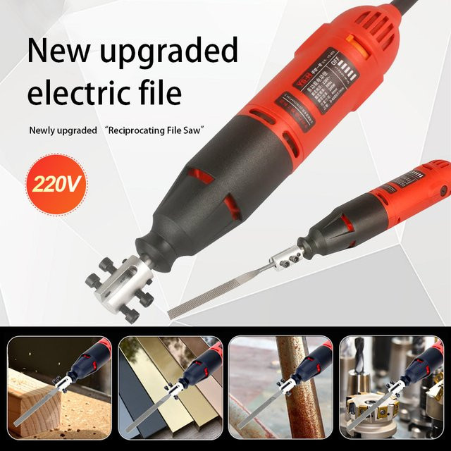 Tungfull Elektrische Doppelfunktions-Säbelsäge zum Schleifen, Schärfen und Entgraten von Metall in Rot - Bild 1