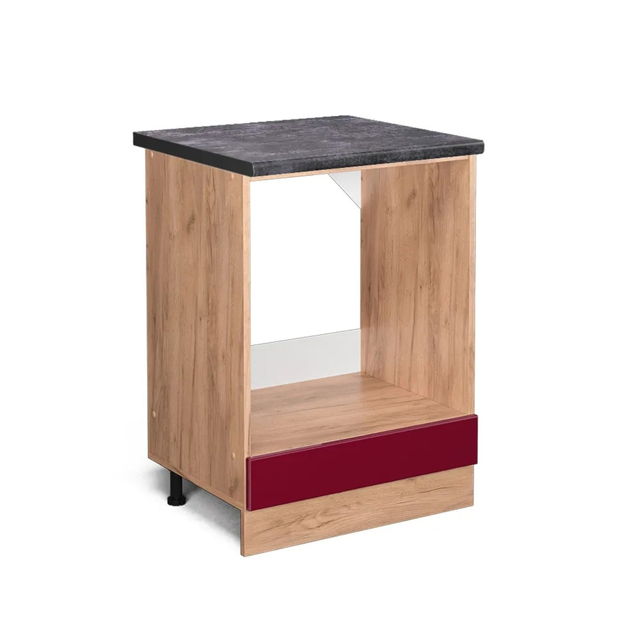 Vicco Herdbauschrank R-Line Bordeaux Hochglanz Anthrazit und Goldkraft Eiche 60 cm - Bild 2