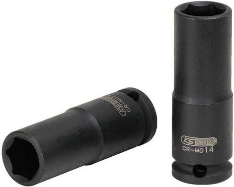 KS Tools 3/4 Zoll Sechskant-Kraft-Stecknuss lang 33mm aus Chrom-Molybdän in Schwarz - Bild 1