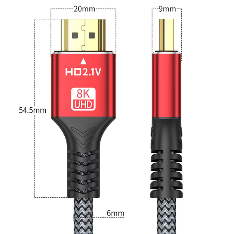 8K HDTV 2.1 HDMI Kabel 48Gbps mit eARC und Dolby Vision in Rot, kompatibel mit Xiaomi TV Box und PS5 - Bild 6