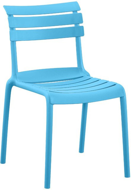 CLP Gartenstuhl Kebren blau, stapelbarer Outdoorstuhl aus Kunststoff, wetterfest und UV-beständig, ohne Armlehnen, bis 150 kg belastbar - Bild 1