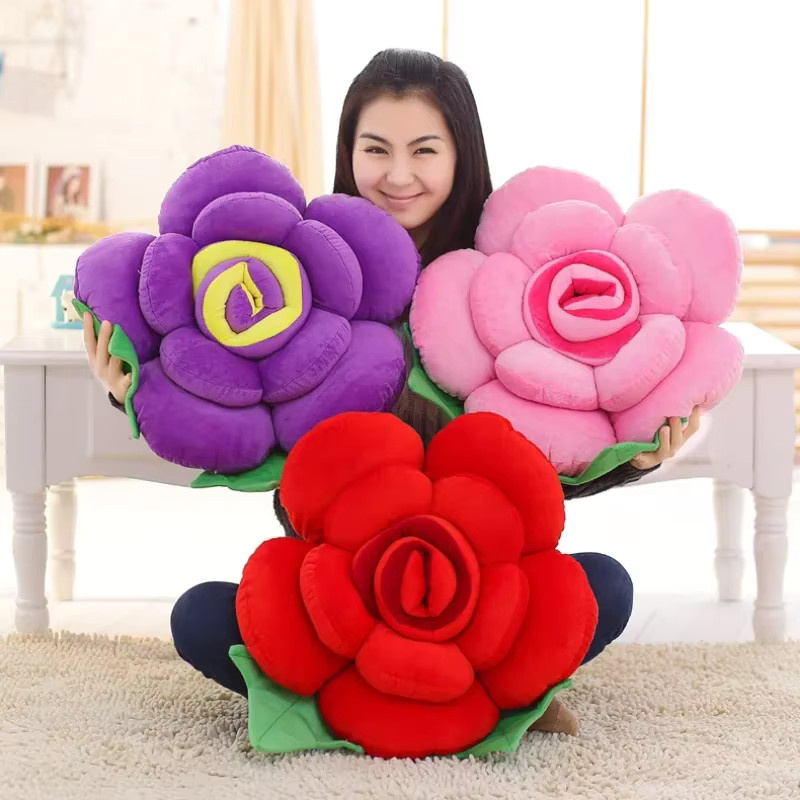 YUZHINUO Rosenkissen aus Plüsch in Blumenform für Sofa und Auto - Bild 1