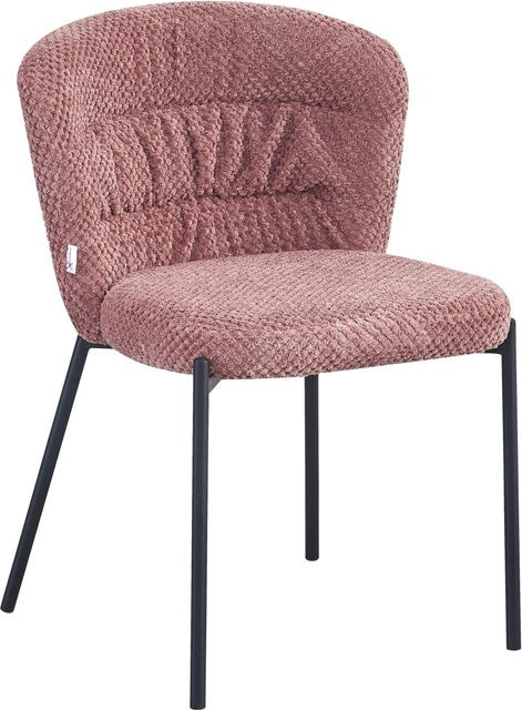 Mömax Stuhl Emily in Rosa mit Stoffbezug und Metallgestell, B/T/H: 59 x 55 x 79 cm - Bild 1