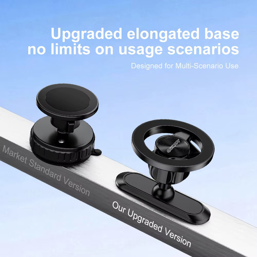 Dualer starker magnetischer Handyhalter für das Auto, 360 Grad verstellbarer Metallständer für MagSafe, iPhone 16 15 Pro, Samsung, Xiaomi, Schwarz - Bild 4
