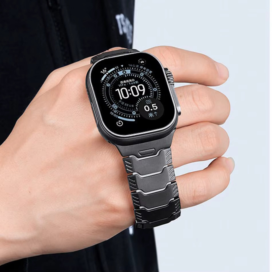LuLuTom Uhrenarmband Titan, Kautschuk, Schwarz, Unisex - Bild 4