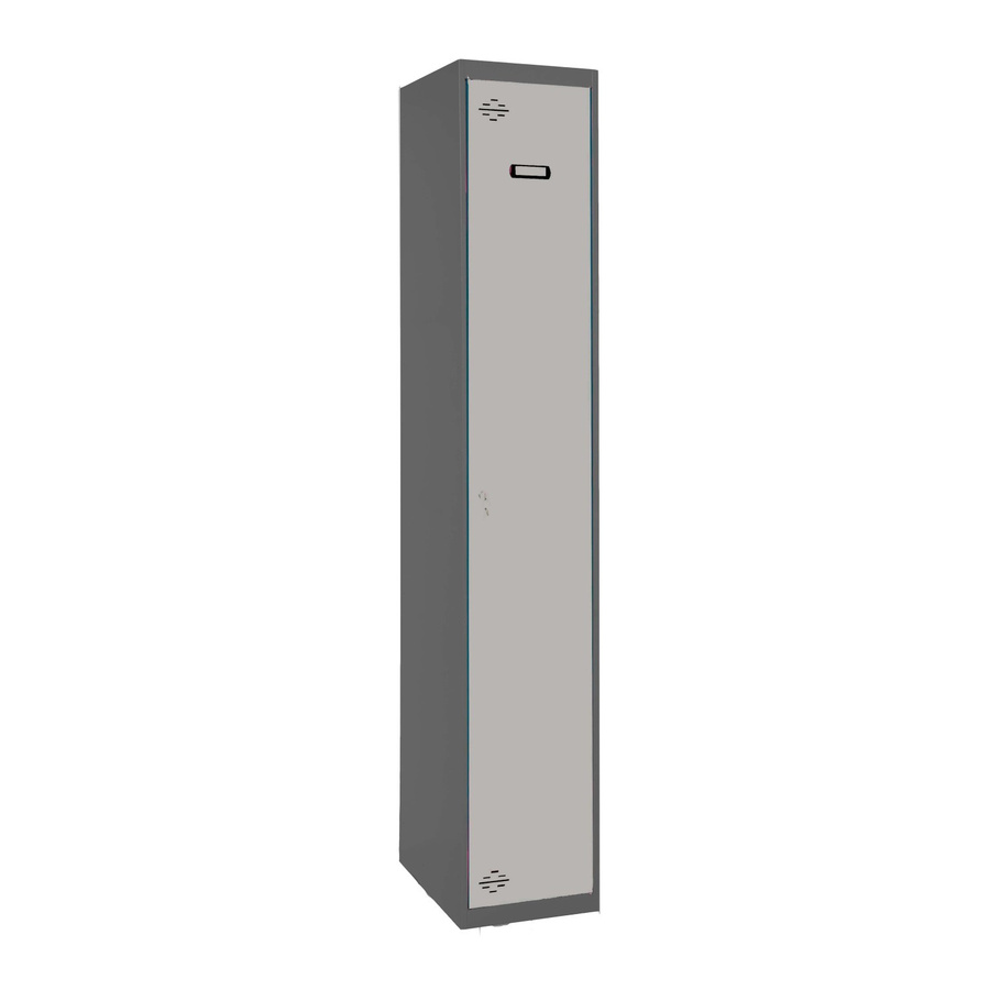 PROREGAL Spind AMEGO Grundmodul mit 1 Abteil als Schließfach und Garderobe, Anthrazit-Grau, H x B x T: 180 x 30 x 50 cm - Bild 2