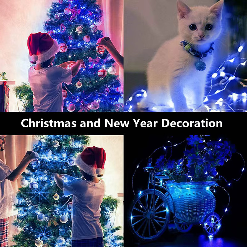 LED Kupferdraht Lichterkette mit Fernbedienung, warmweiß, batteriebetrieben, ideal für Dekoration zu Weihnachten, Hochzeit oder Partys, Farbe: Gold/Messing/Kupfer - Bild 5