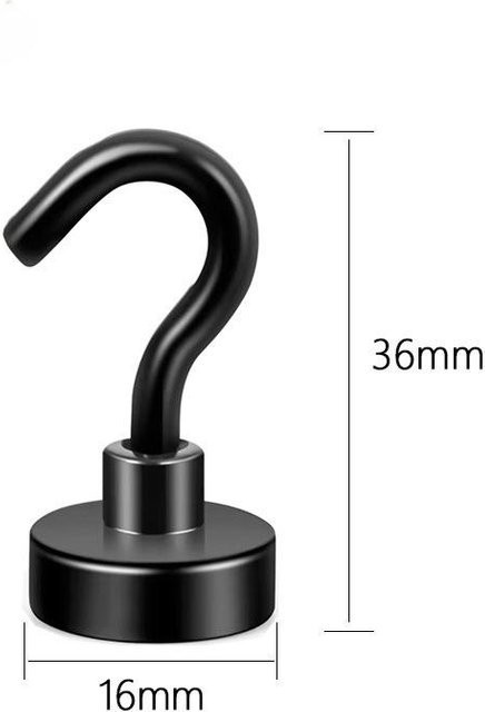 Starke magnetische Metallhaken von SZwatch in Schwarz Matt - Bild 1