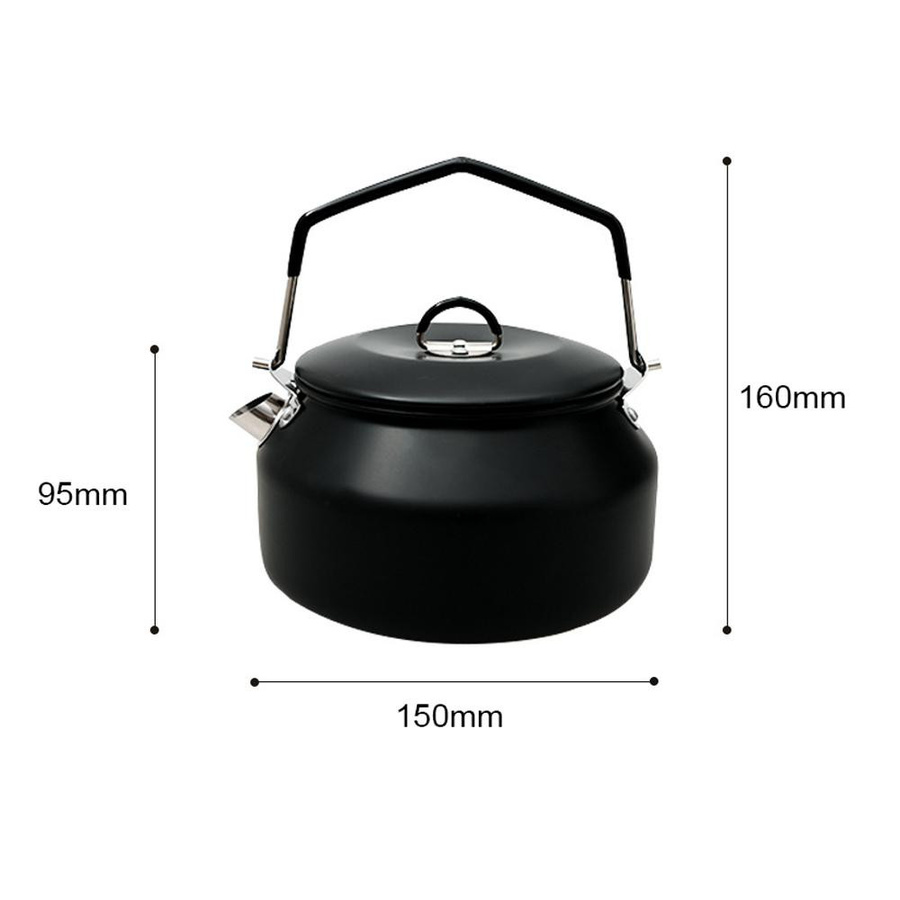 TOMTOP JMS Outdoor Edelstahl Wasserkocher mit Verriegelung und Griff in Silber für Camping und Picknick - Bild 3
