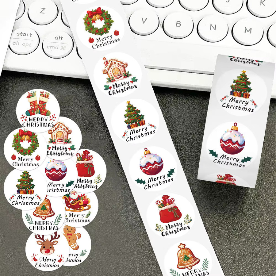 500 Weihnachts-Siegelaufkleber von Anime Worlds Store in Multicolour für deine DIY-Projekte - Bild 2