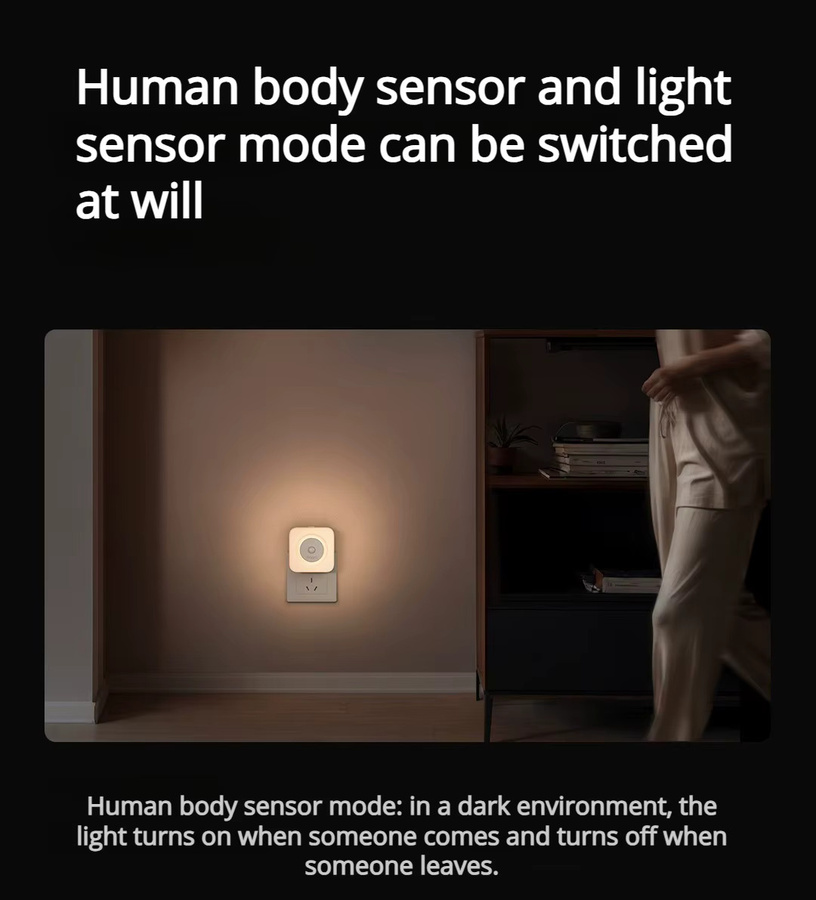 Aqara Smart Sensor-Nachtlicht in Weiß mit LED-Augenpflege und Bewegungssensor, Plug-in-Version, 3000 K Warmweiß - Bild 2