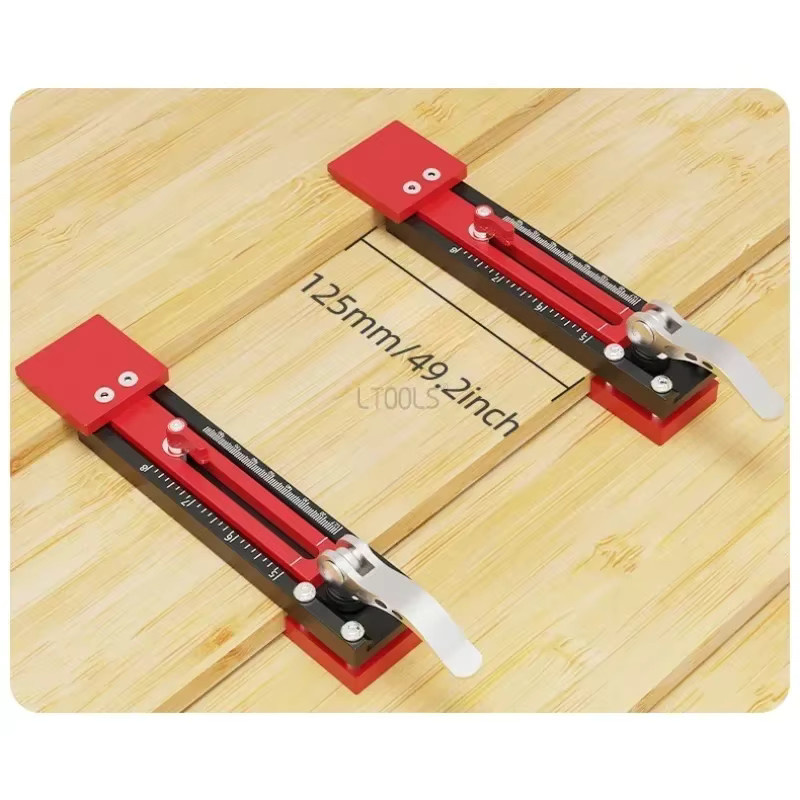 LTOOLS Präzisions-Wandpaneel-Installationswerkzeug Gecko Gauge aus Aluminium in Rot mit verstellbarer Stufenplatte und Doppelwaage für metrische und Zoll-Maße - Bild 5