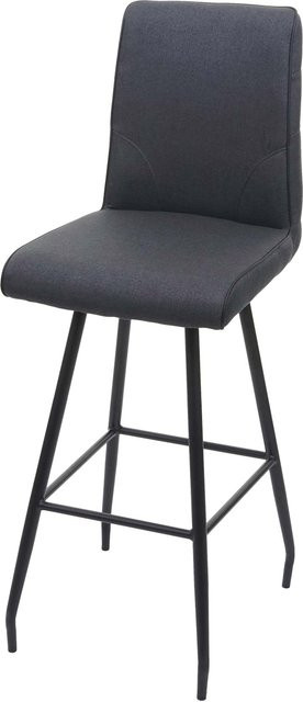 Barhocker MCW-H72 Tresenhocker mit Fußablage aus Stahl und Textil in Dunkelgrau - Bild 1