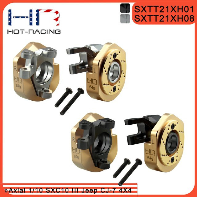 Hot Racing Messing-Vorderlenkknöchel für Axial 1/10 SCX10 III Jeep CJ-7, Zubehör - Bild 1