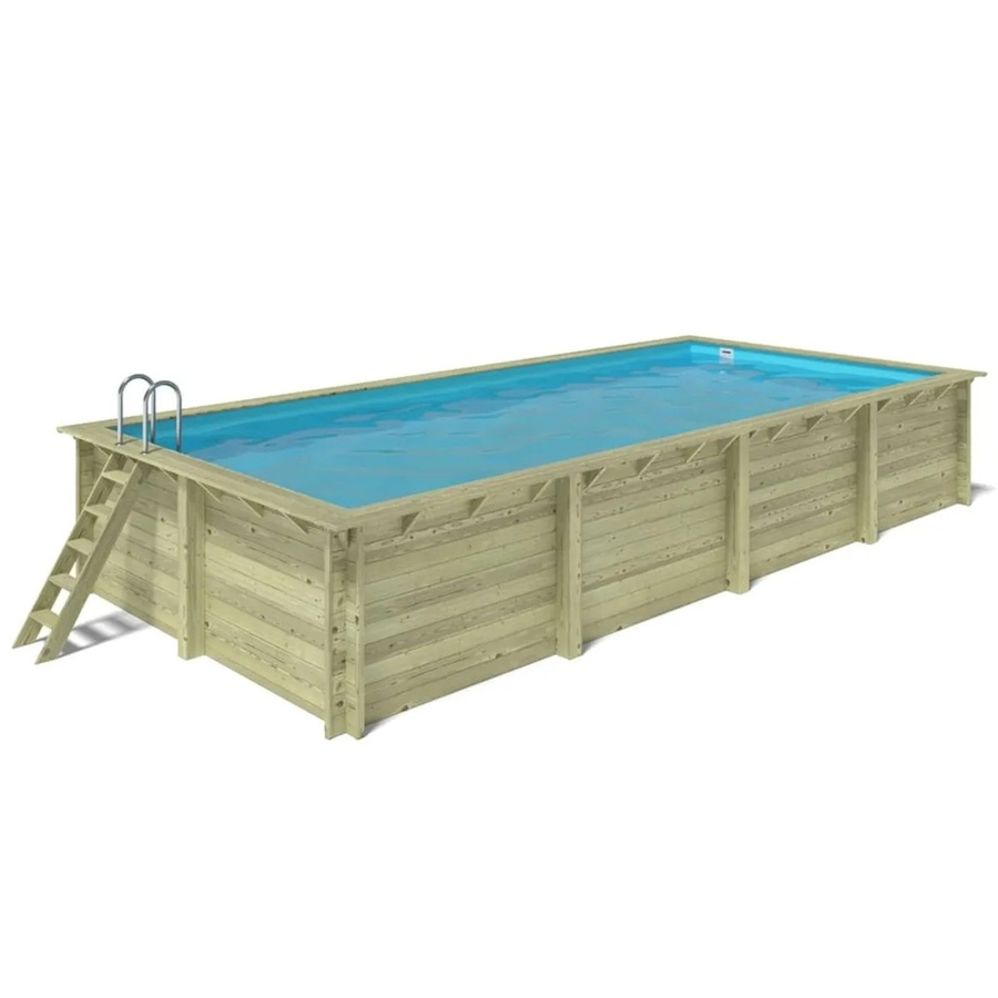 ALTANKA Holzpool Aqua in Grün, rechteckiger Aufstellpool aus Kiefernholz mit PVC-Folie, B/T/H: 850 x 435 x 145 cm - Bild 2