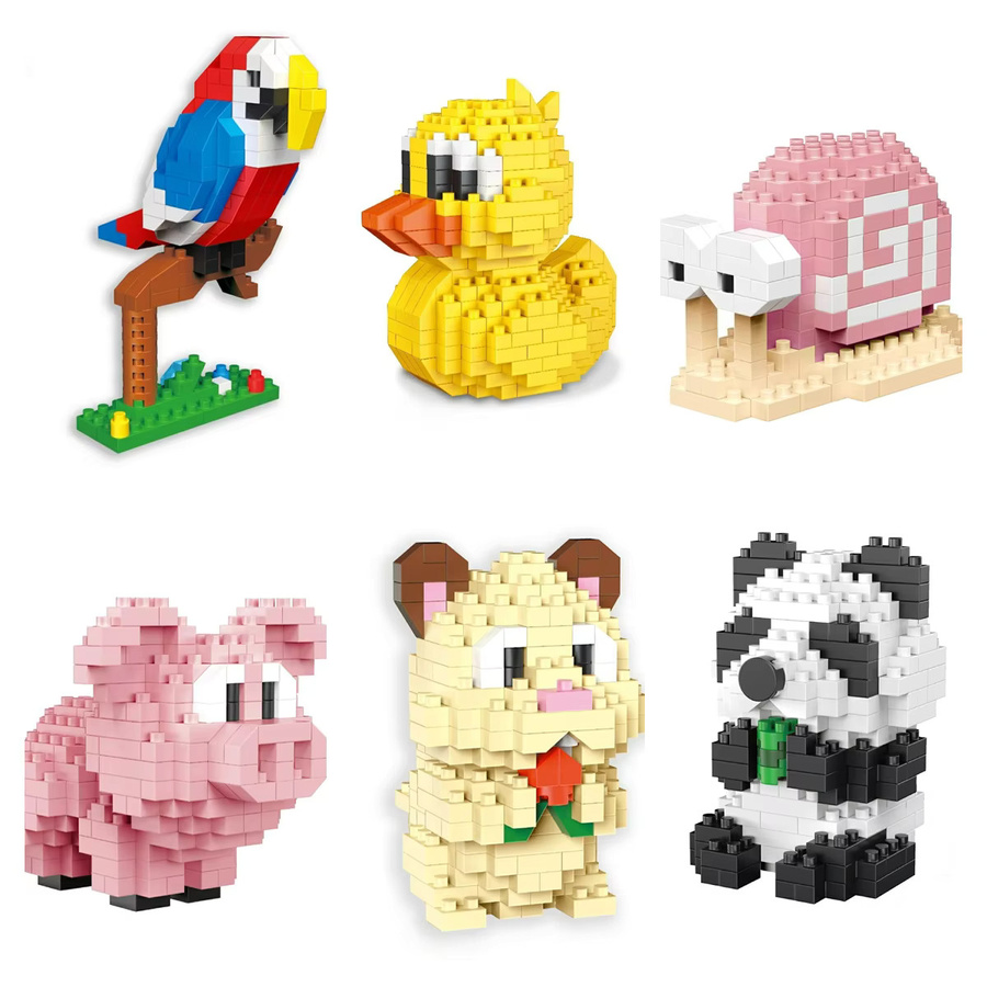 Mitty Mini-Baustein-Spielzeug-Set, Tiere, Bunt / Mehrfarbig, Kunststoff - Bild 1