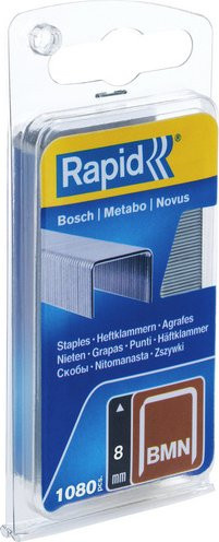 Rapid Tackerklammern Typ BMN 53 aus Stahl, 8 mm, silberfarben, 1080 Stück - Bild 1