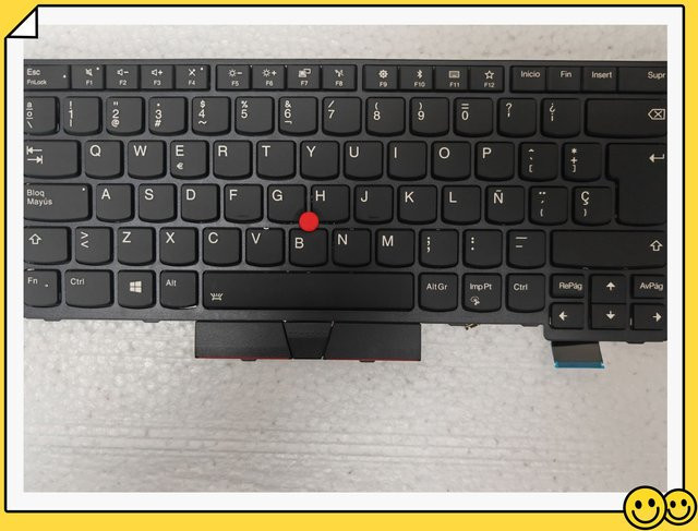 Lenovo Laptop-Tastatur für Thinkpad T470 T480 A475 A485 mit spanischer Hintergrundbeleuchtung in Schwarz - Bild 1