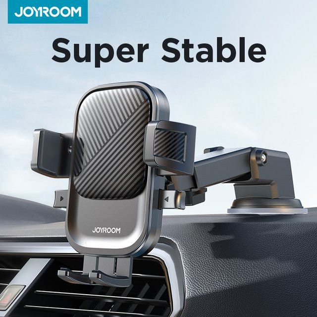 Joyroom Universal-Autohalterung für dein Smartphone mit Saugnapfbasis für Armaturenbrett, Schwarz - Bild 1