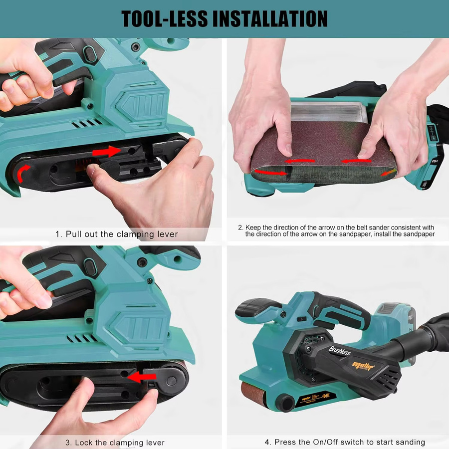 Makita Bürstenloser kabelloser Bandschleifer für 18V Akku LXT (Nur Werkzeug) - Bild 5
