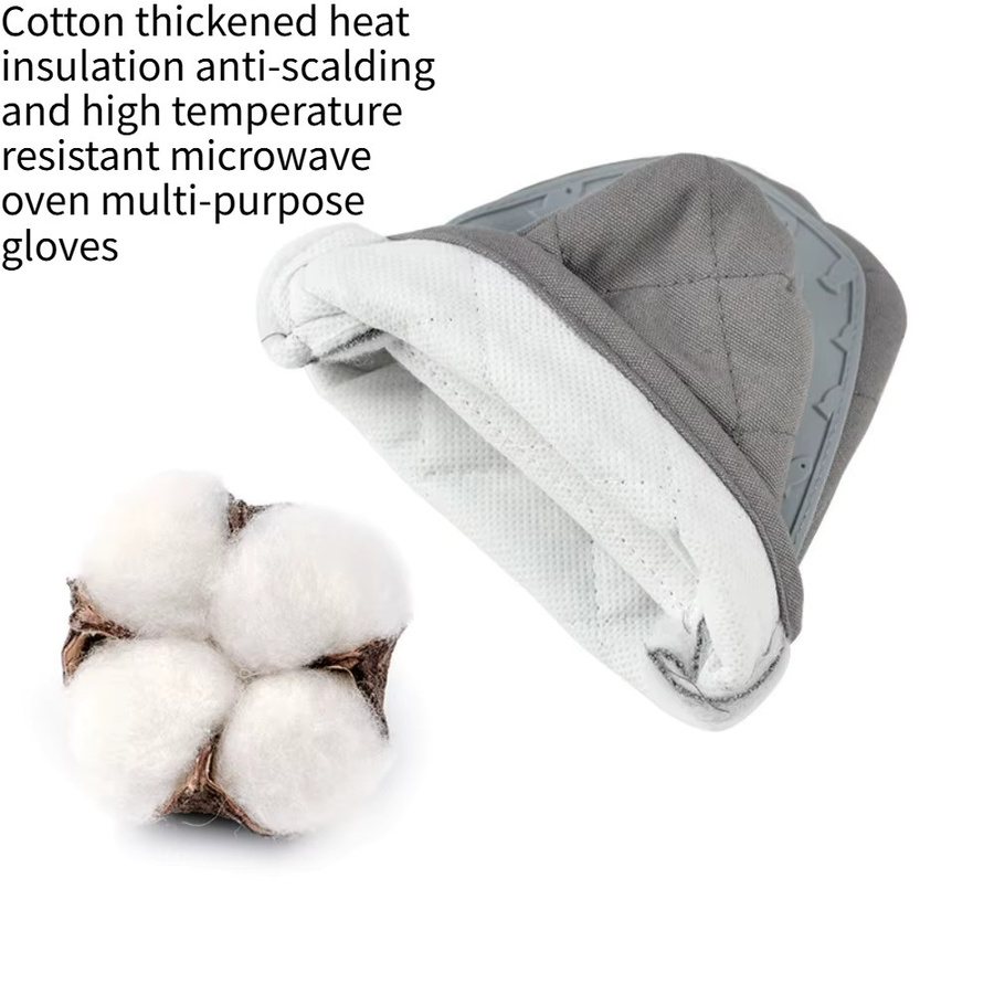 FEB.WIND Hitzebeständige Silikon-Ofenhandschuhe mit weichem Baumwollfutter in Pink - Bild 4
