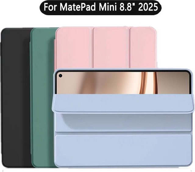 Magnetische Klapphülle für Huawei MatePad Mini 8,8 Zoll 2025 in Grün mit Silikon-Rückseite und Ständerfunktion - Bild 1