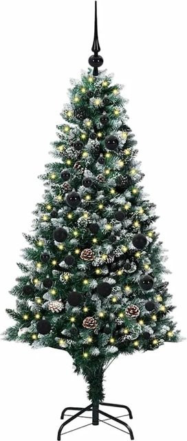 vidaXL Künstlicher Weihnachtsbaum mit 150 warmweißen LEDs in Grün, Höhe: 150 cm - Bild 1