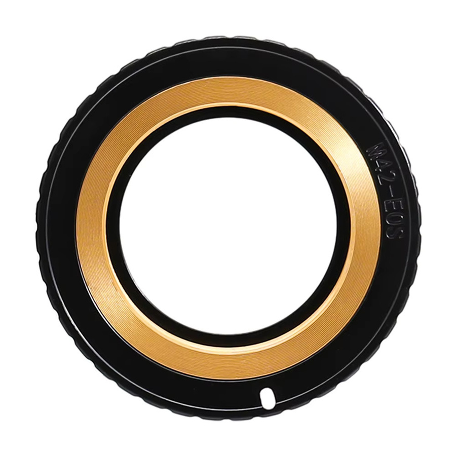 LingoFoto M42 zu Canon EOS EF/EF-S Adapterring mit verstellbarem Innenring, Schwarz - Bild 3